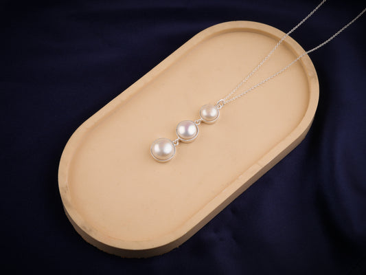 Glimmer Freshwater Pearl Silver Necklace