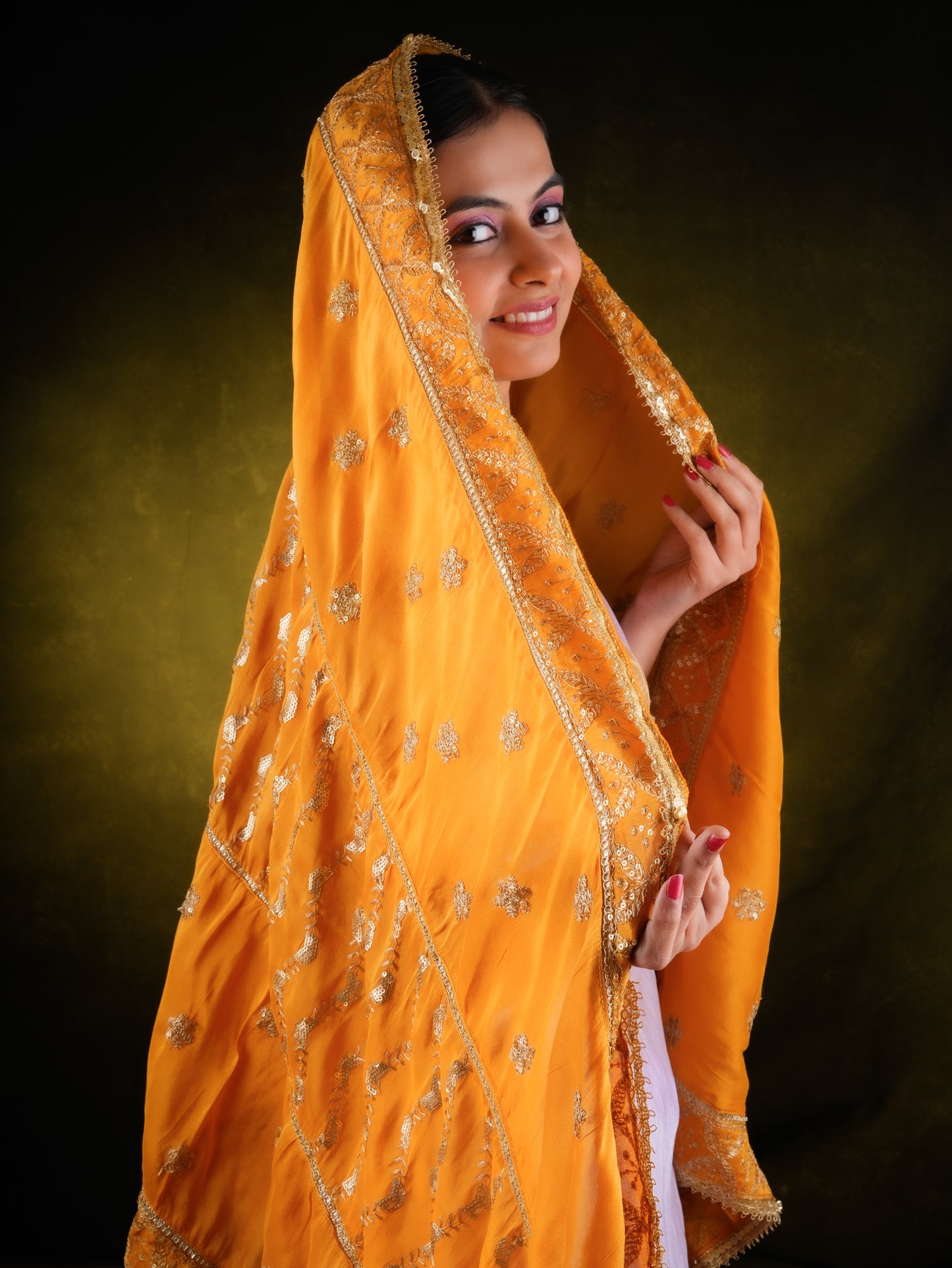 Totapari Amber Yellow Fashion Dupatta