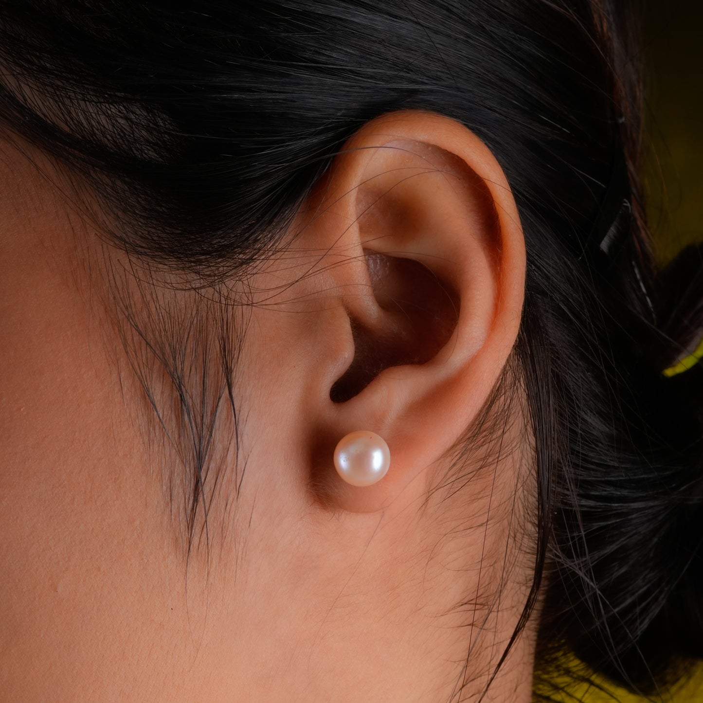 Freshwater Peach Pearls Studs Set