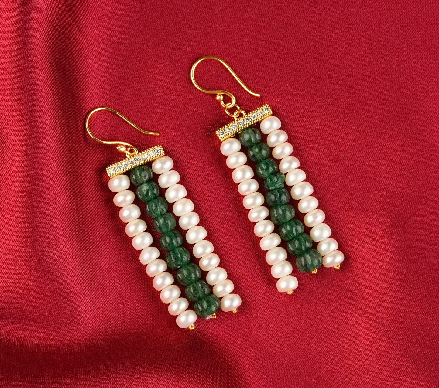 Nargis Pearl And Green Quartz Melons Necklace