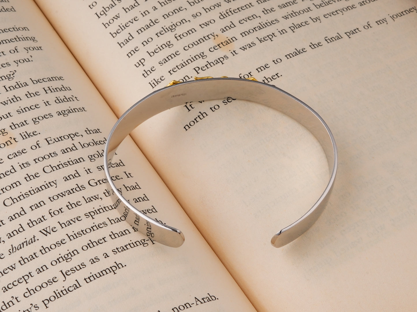 "Ik Omkar" Dual Tone Silver Cuff For Men