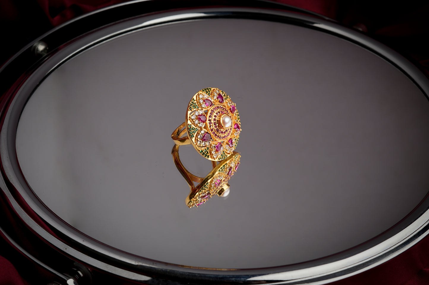 Heera Panna Ornate Ring