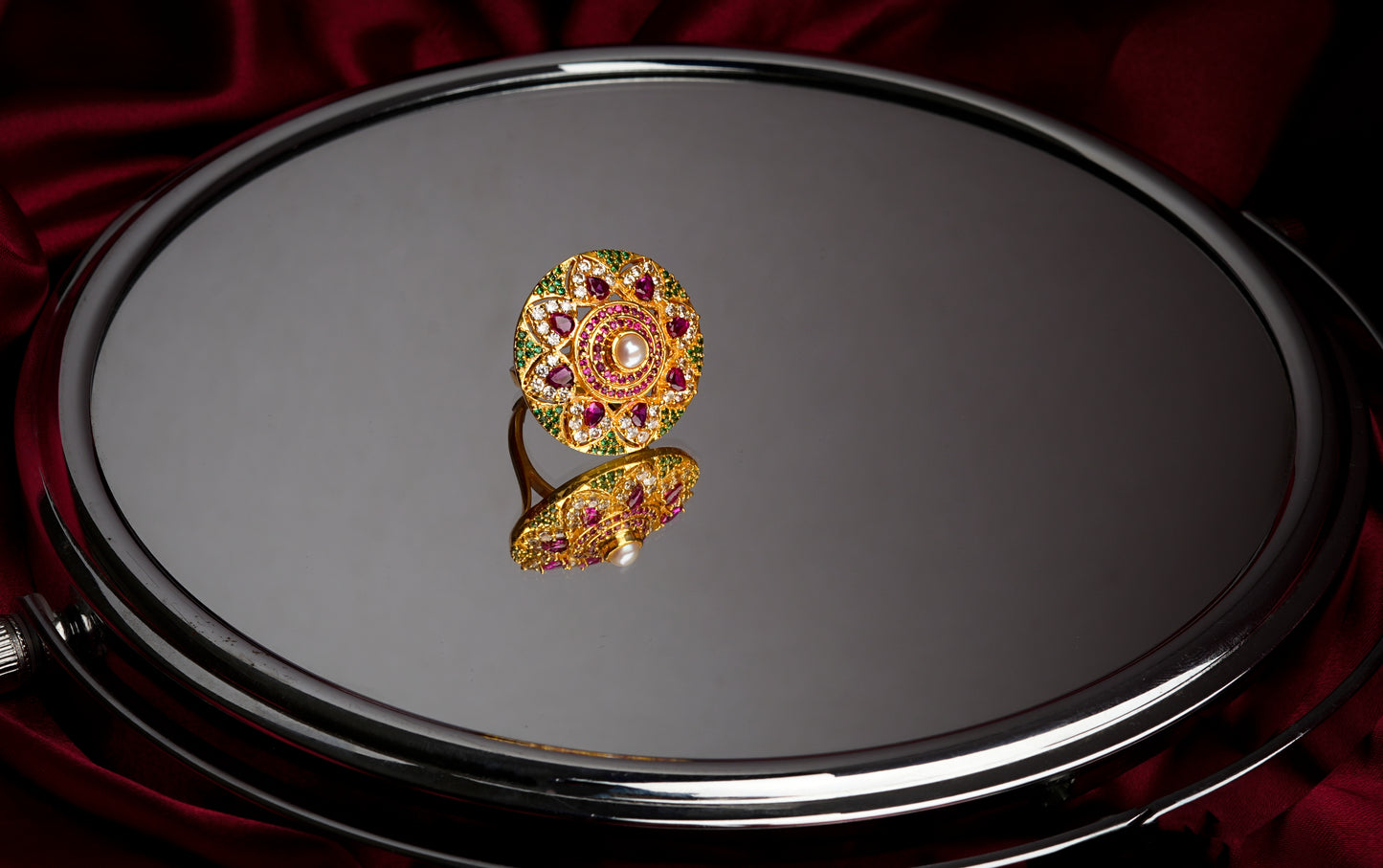 Heera Panna Ornate Ring