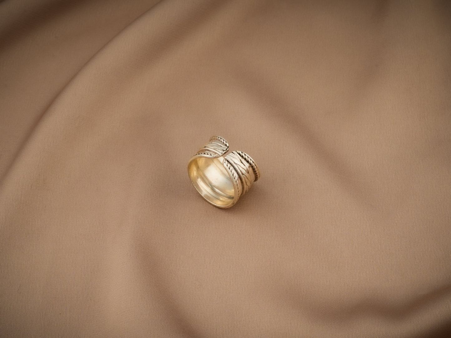 Herringbone Silver Ring Band