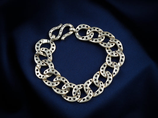 Stars Unique Men Silver Bracelet