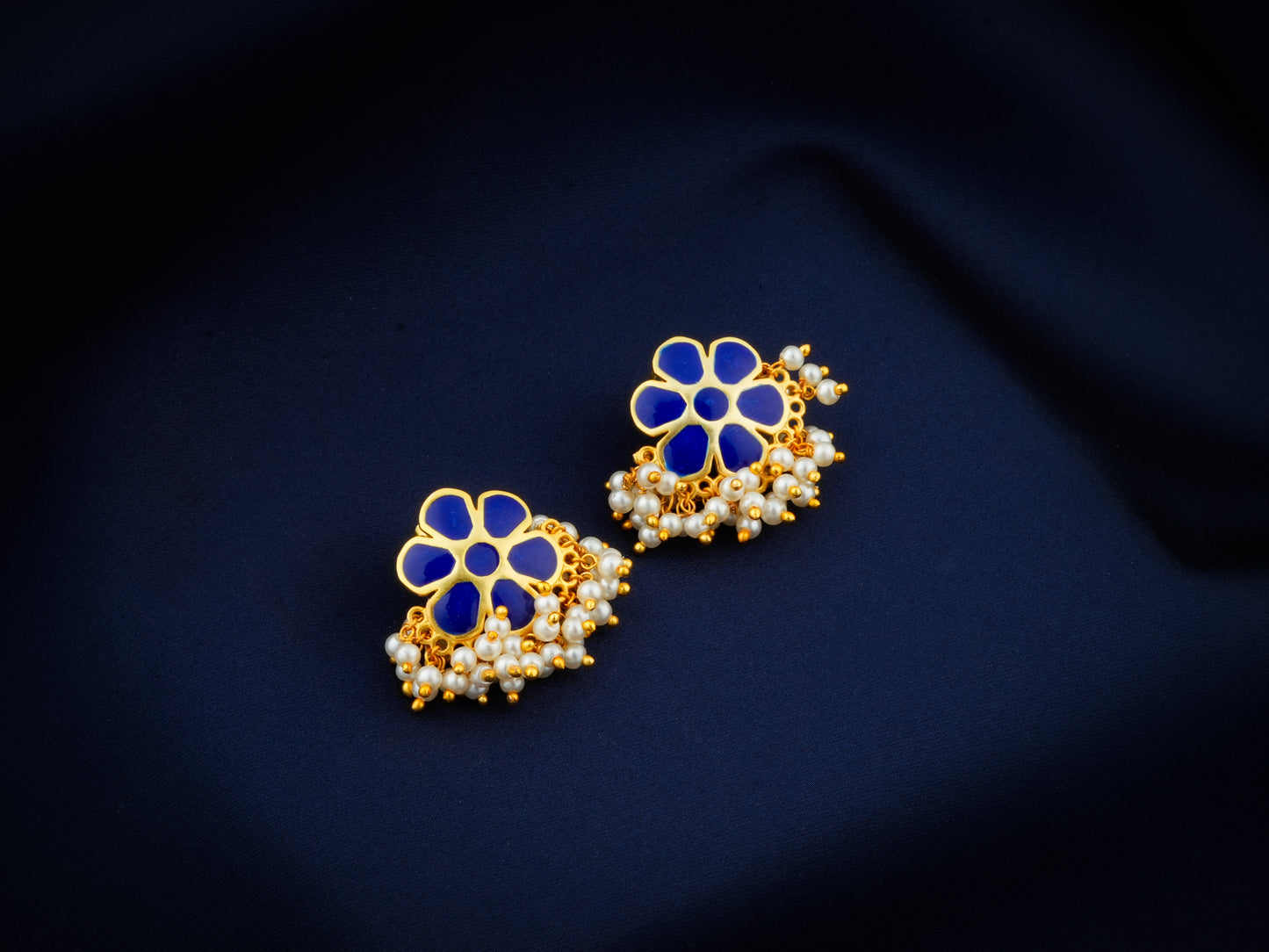 Mogra Studs (Blue)