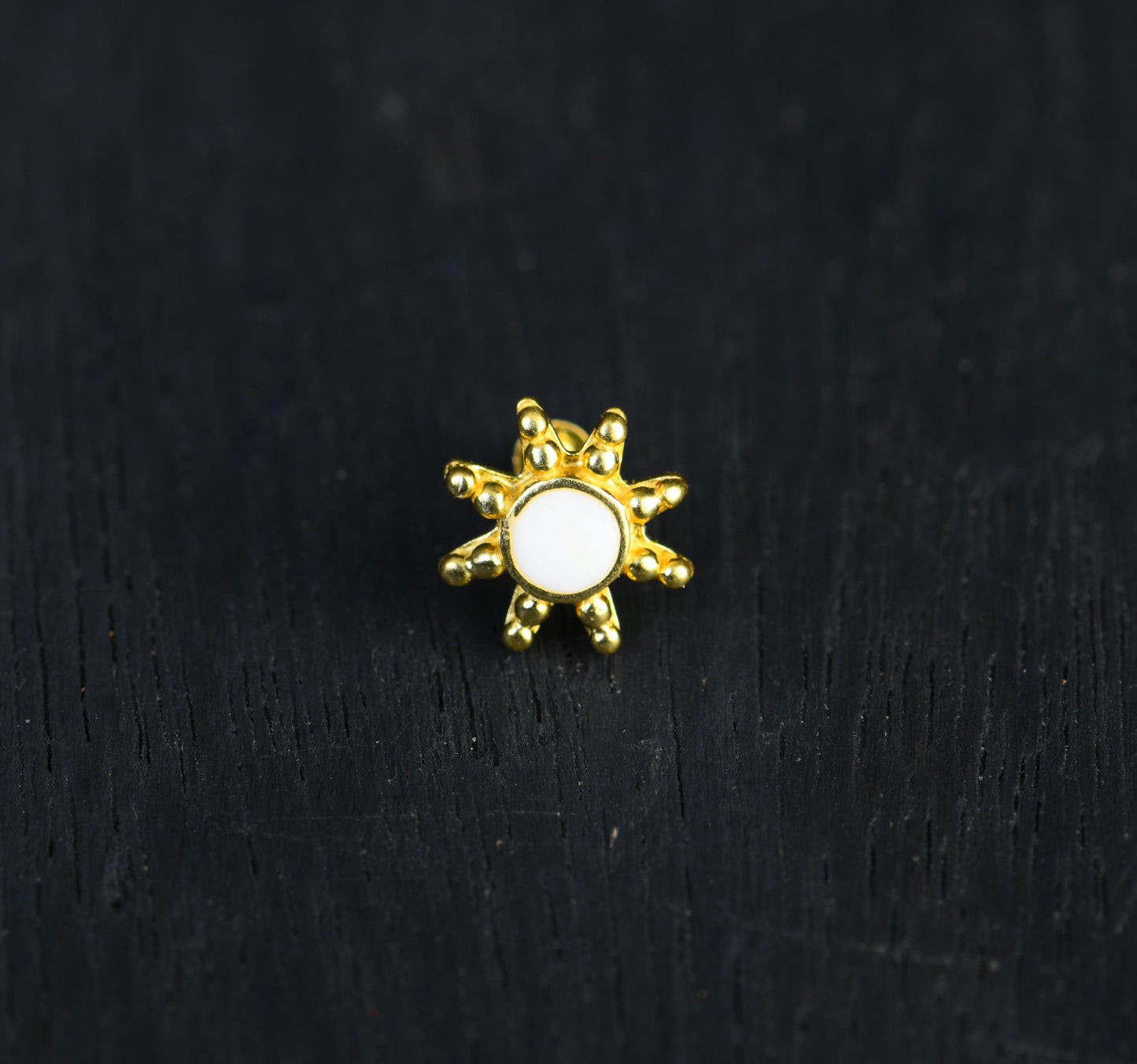 Rock Star Gold Plated Silver Nose Pin