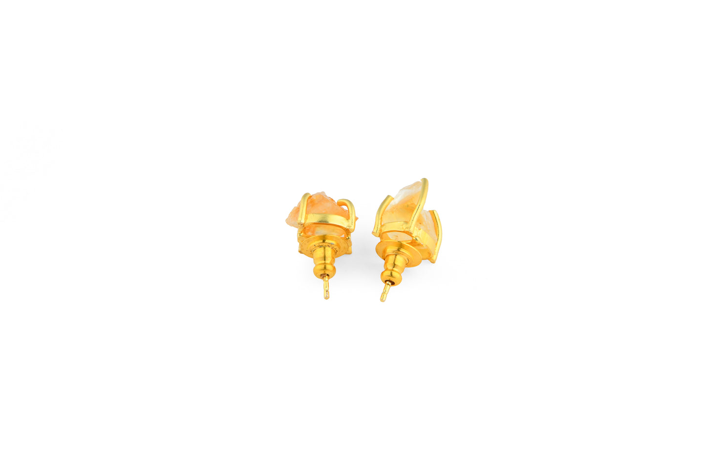 Uncut Citrine Studs