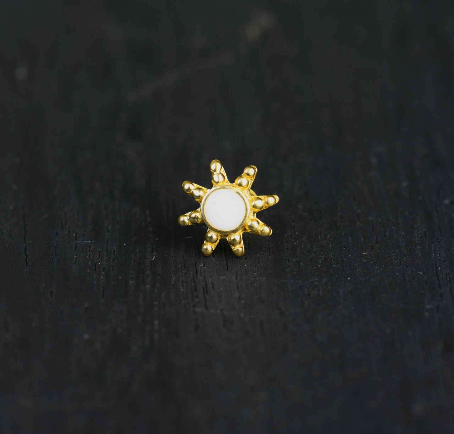 Rock Star Gold Plated Silver Nose Pin