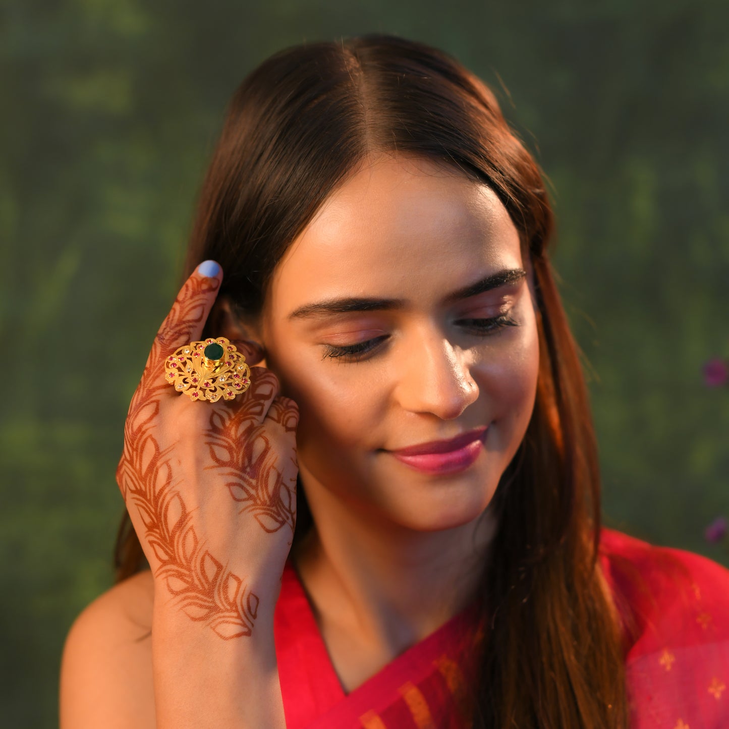 Noorie Purani Dilli Gold Plated Silver Ring