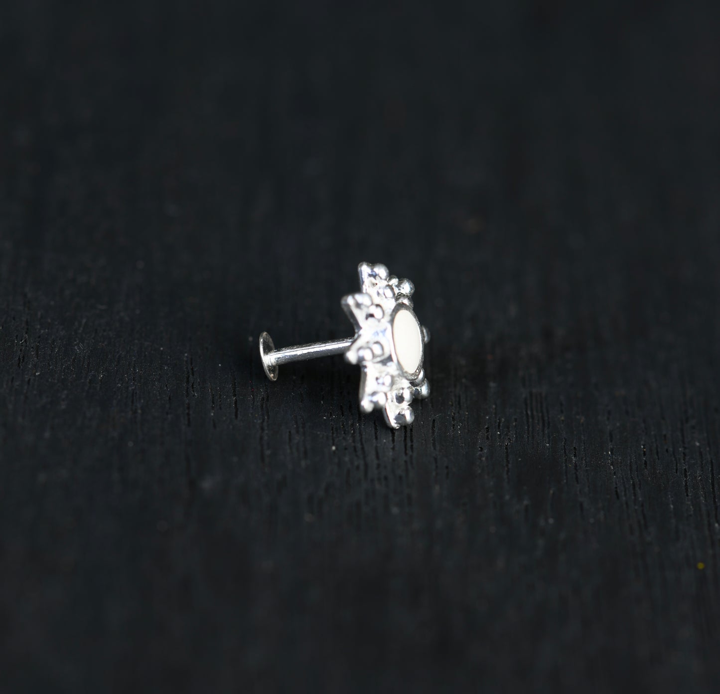 Rock Star Silver Enamel Nose Pin