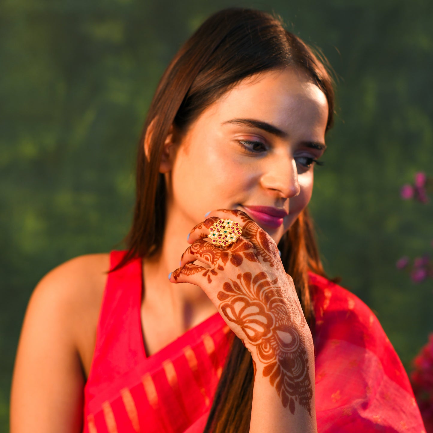 Guldasta Purani Dilli Gold Plated Silver Ring