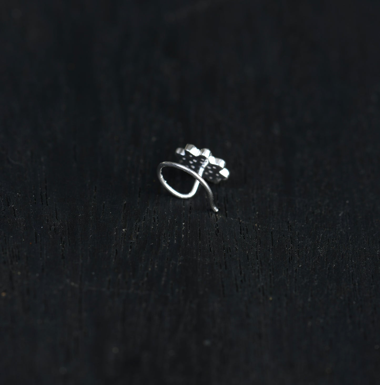 Peach Star CZ Silver Nose Pin