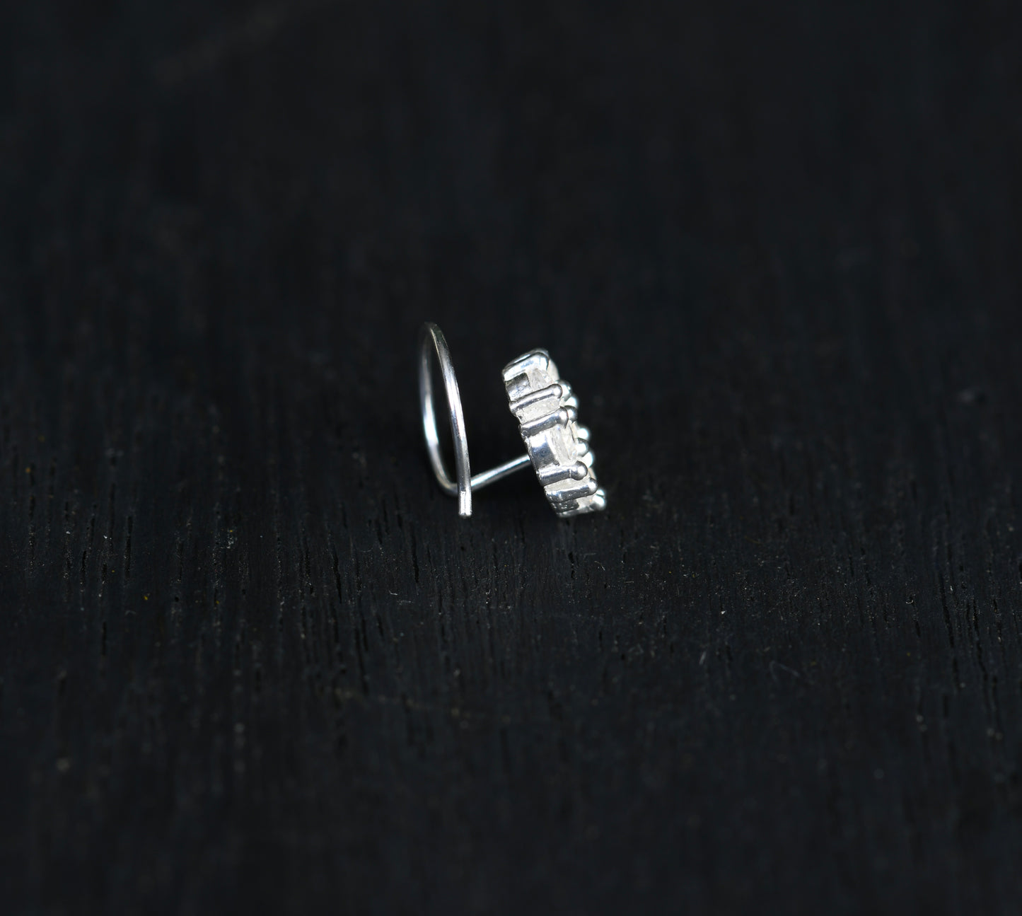 Aabha CZ Silver Nose Pin