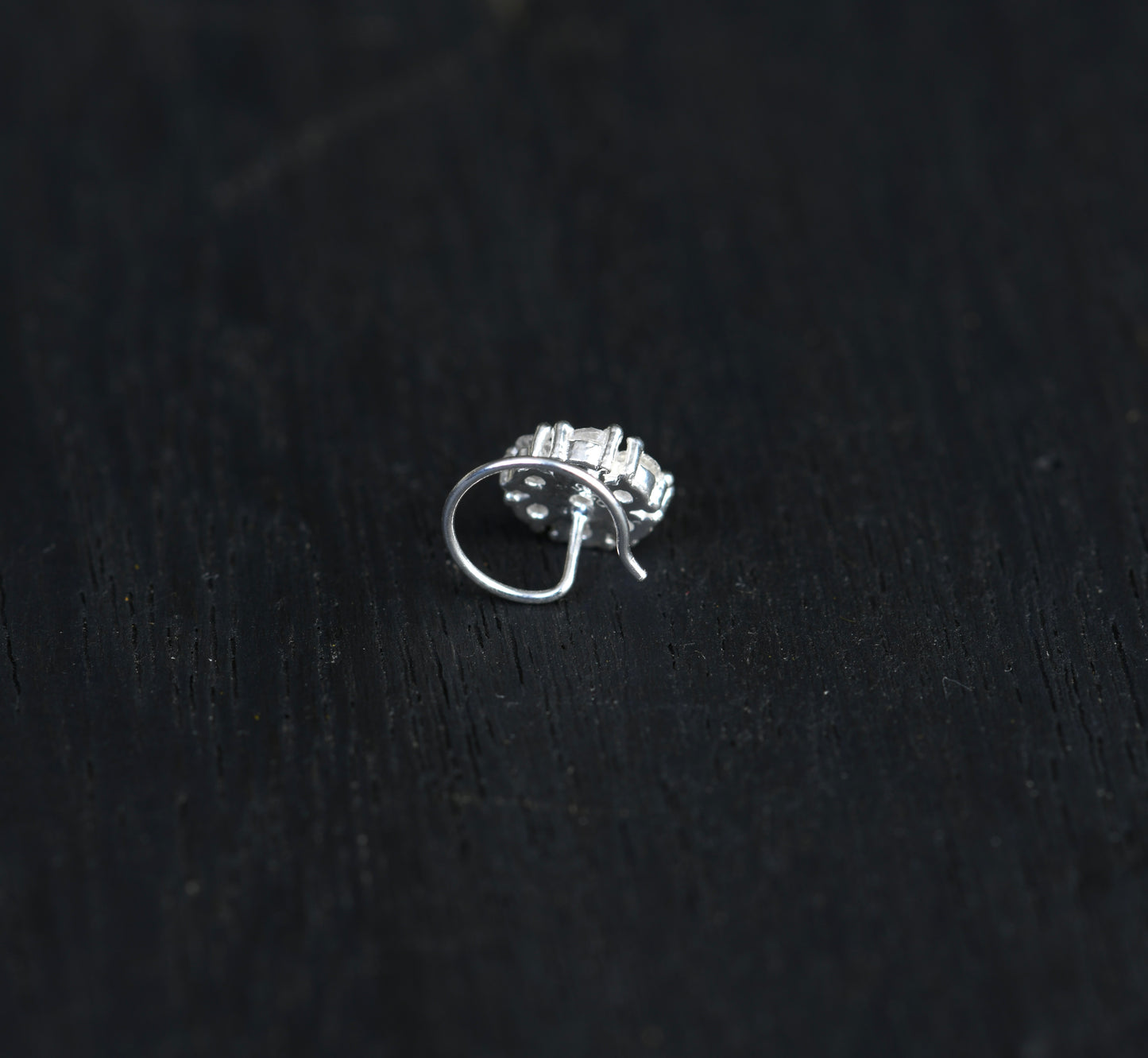 Aabha CZ Silver Nose Pin