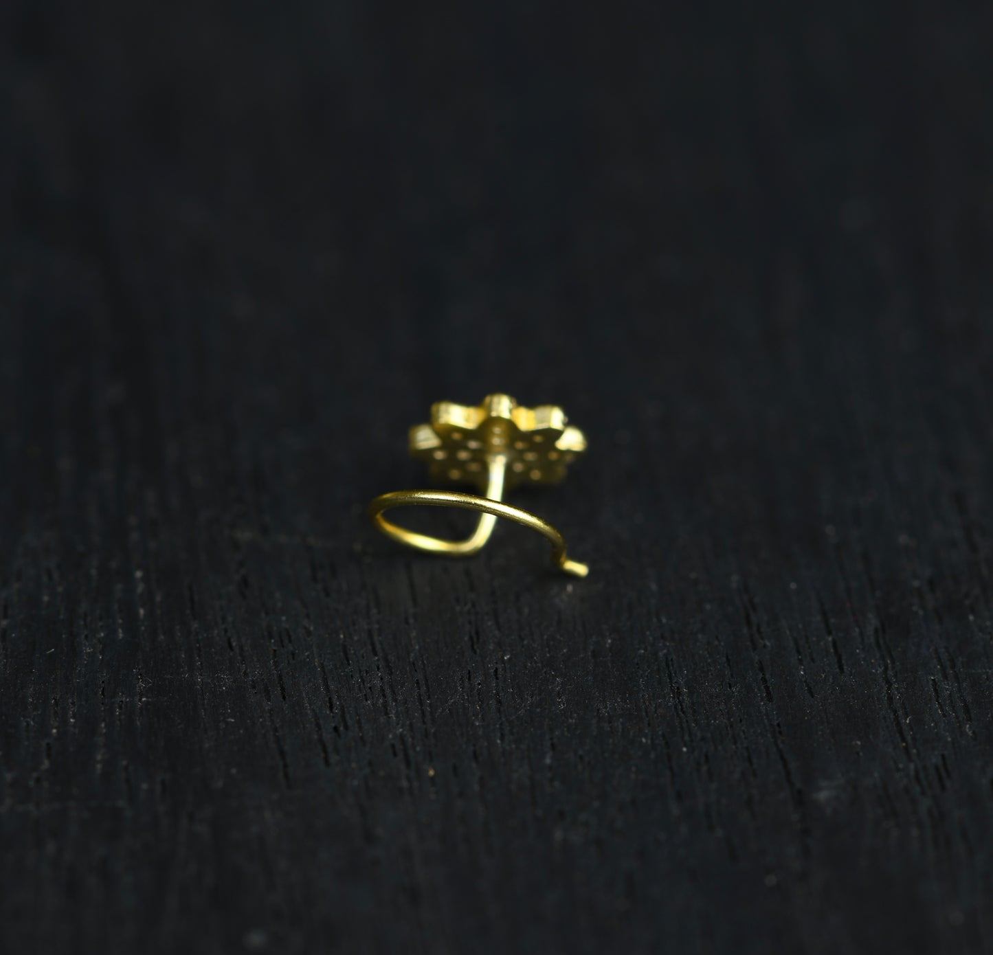 Peach Star CZ Gold Plated Silver Nose Pin