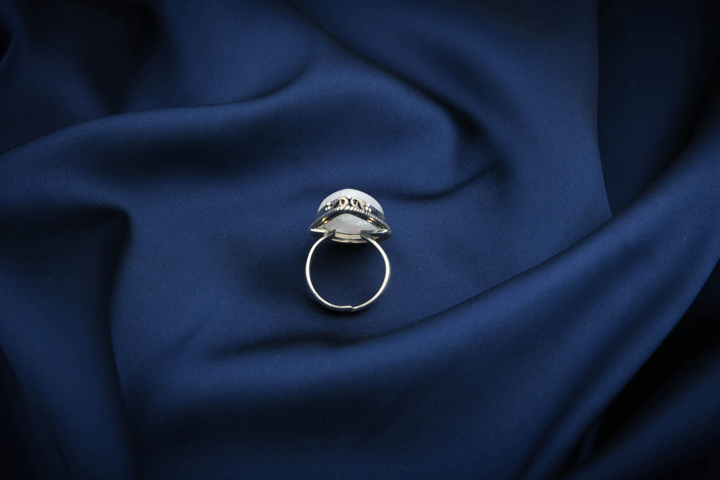 Moonstone Silver Drop Ring
