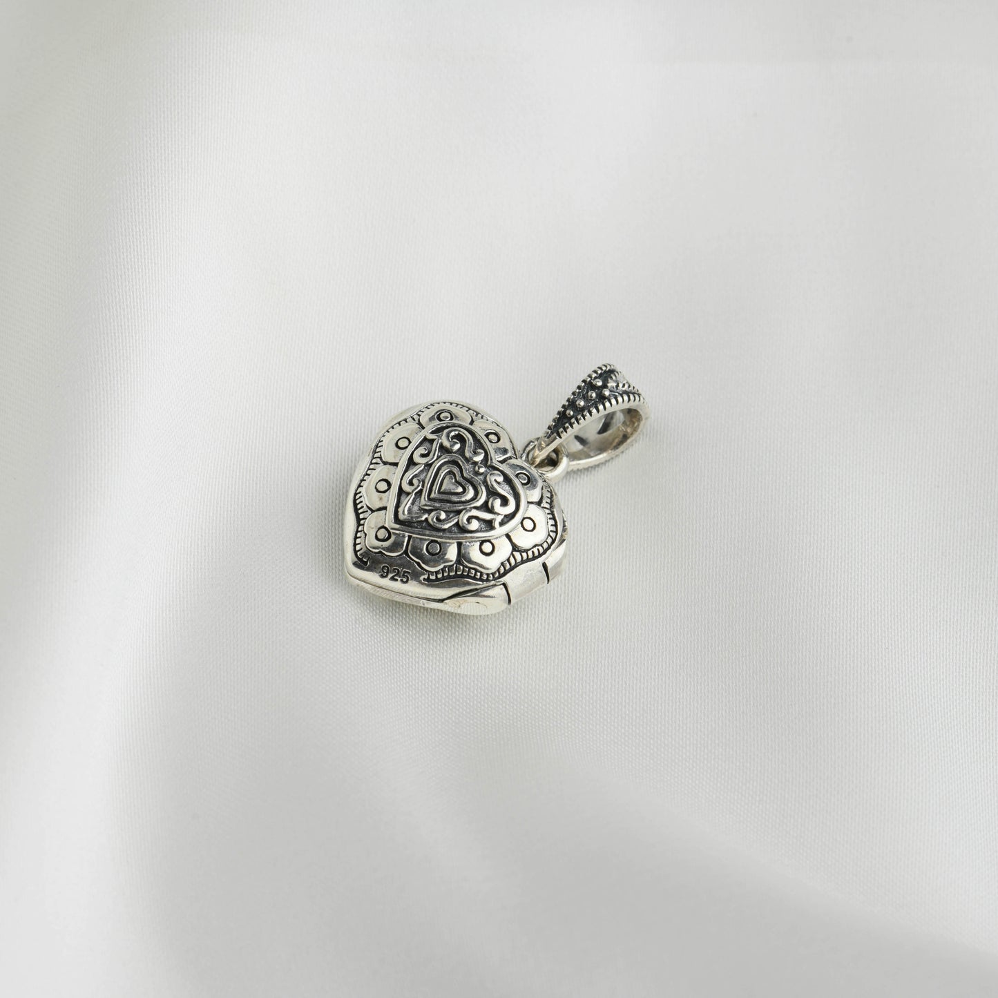 Eternal Embrace: Open Heart Marcasite Pendant