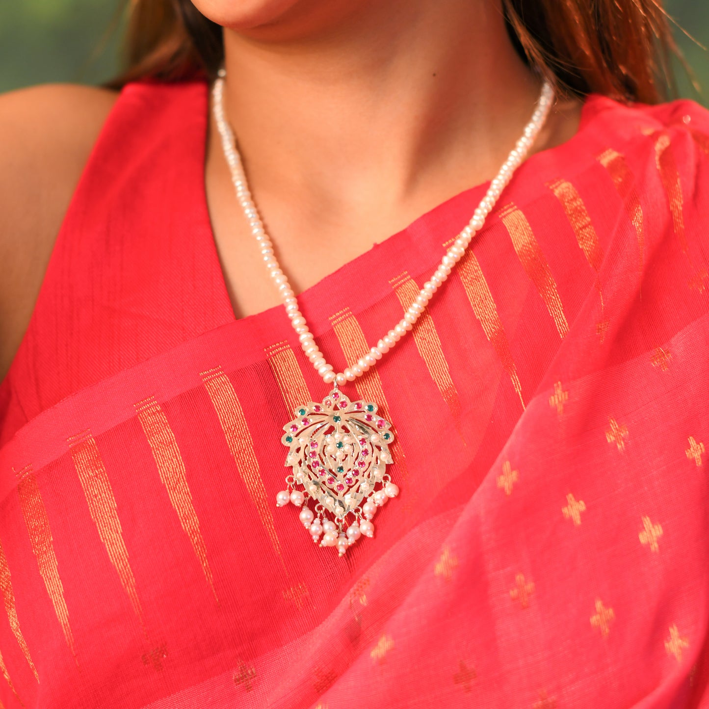 Huma Purani Dilli Silver Necklace Set