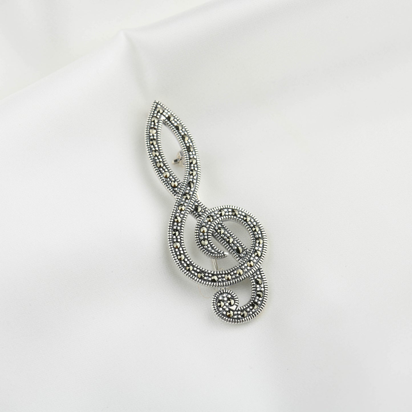 Marcasite Treble Clef brooch cum pendant