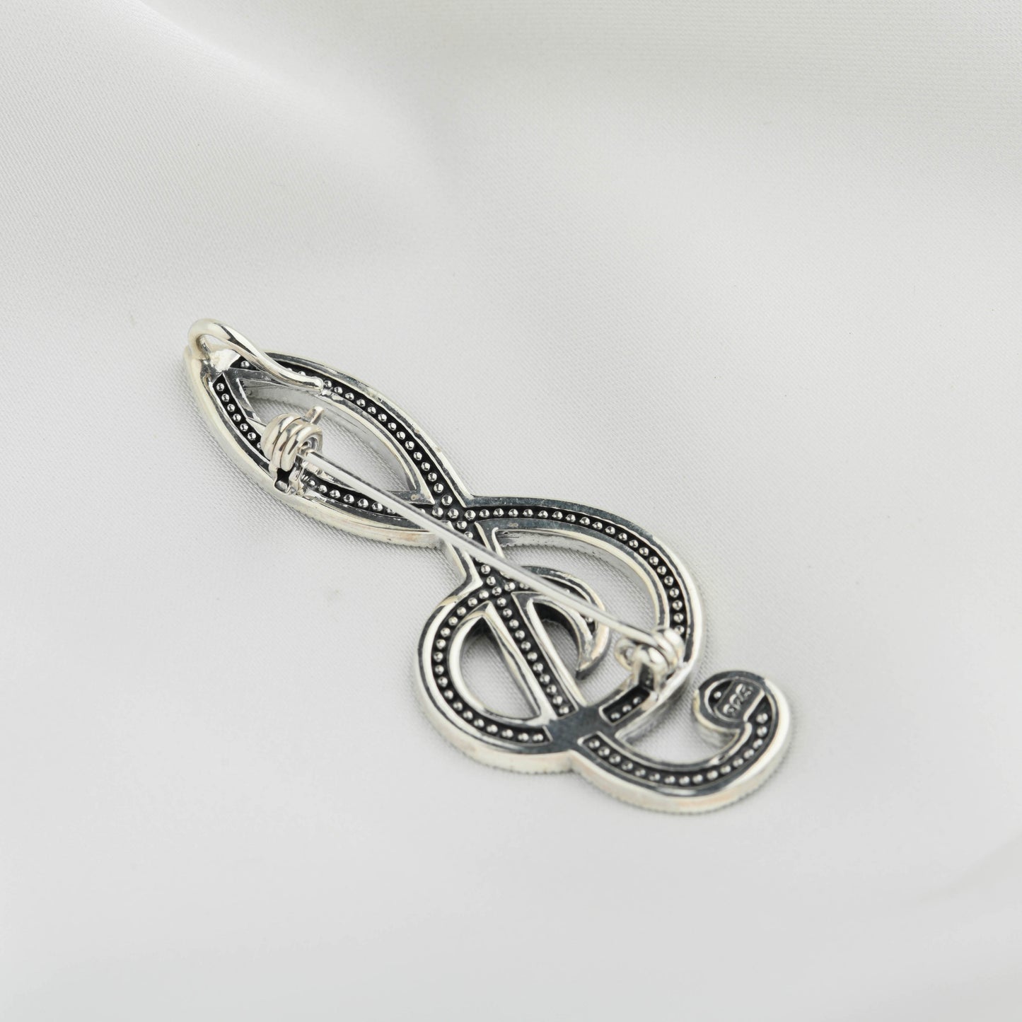 Marcasite Treble Clef brooch cum pendant