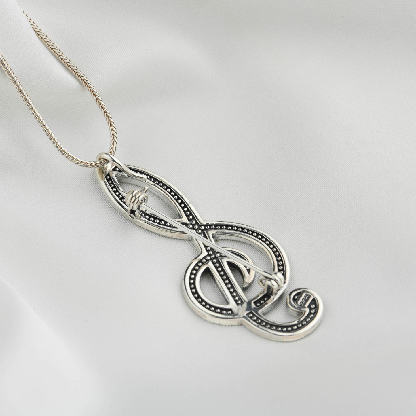 Marcasite Treble Clef brooch cum pendant
