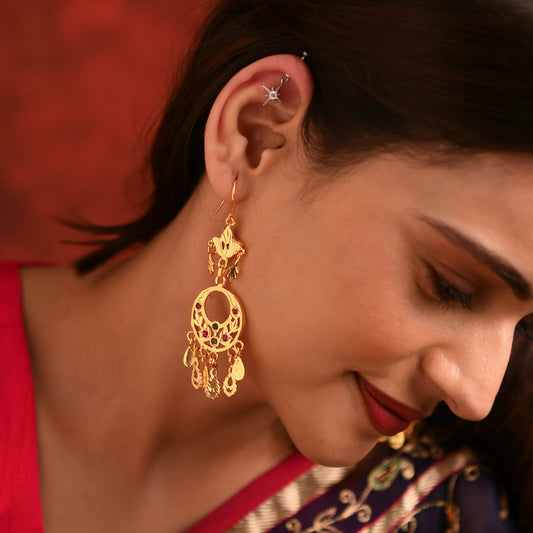 Purani Dilli Chandani Gold Plated Silver Earrings
