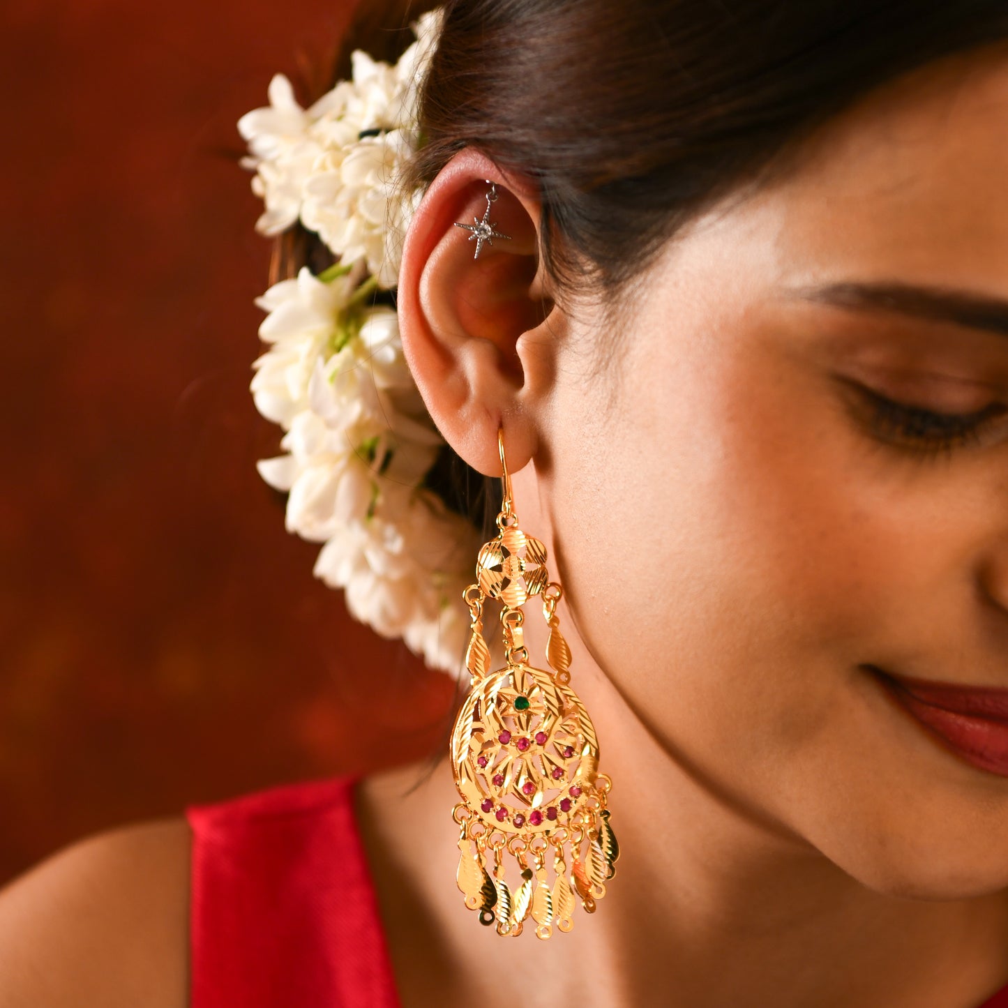 Purani Dilli Noorani Gold Plated Silver Danglers