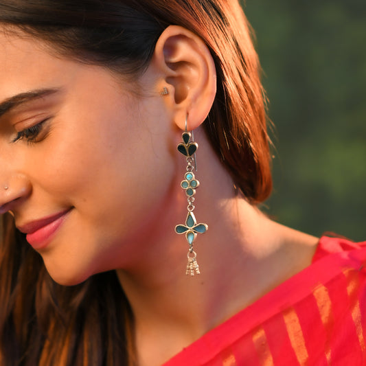 Madhu Chandrika Desert Flower Silver Earrings