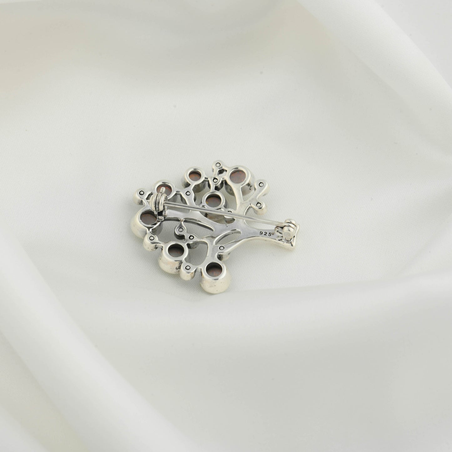 Opal Marcasite Silver Tree Pendant & Brooch