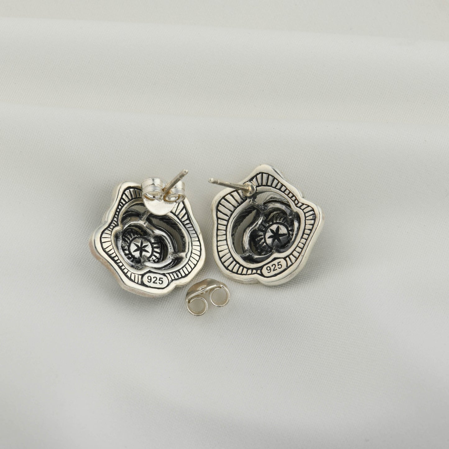 Deco Bloom Marcasite Silver Studs