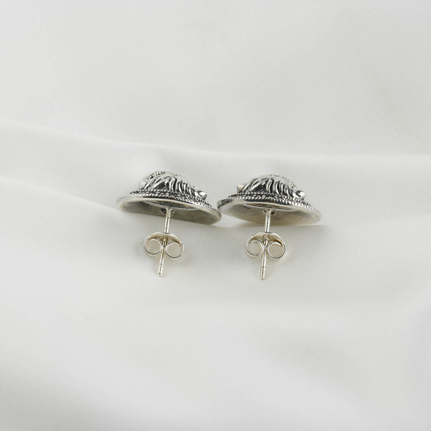 Marcasite Lion Silver Studs