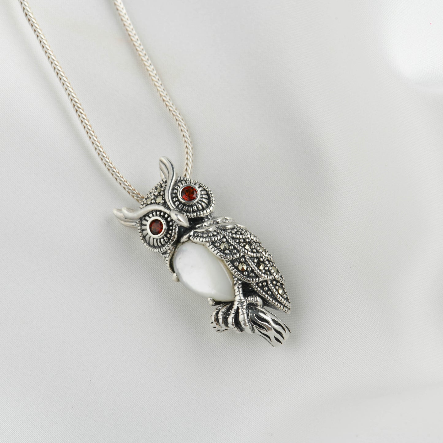 Elegant Red-Eyed Marcasite Owl
