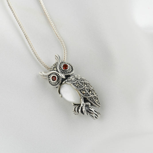 Elegant Red-Eyed Marcasite Owl