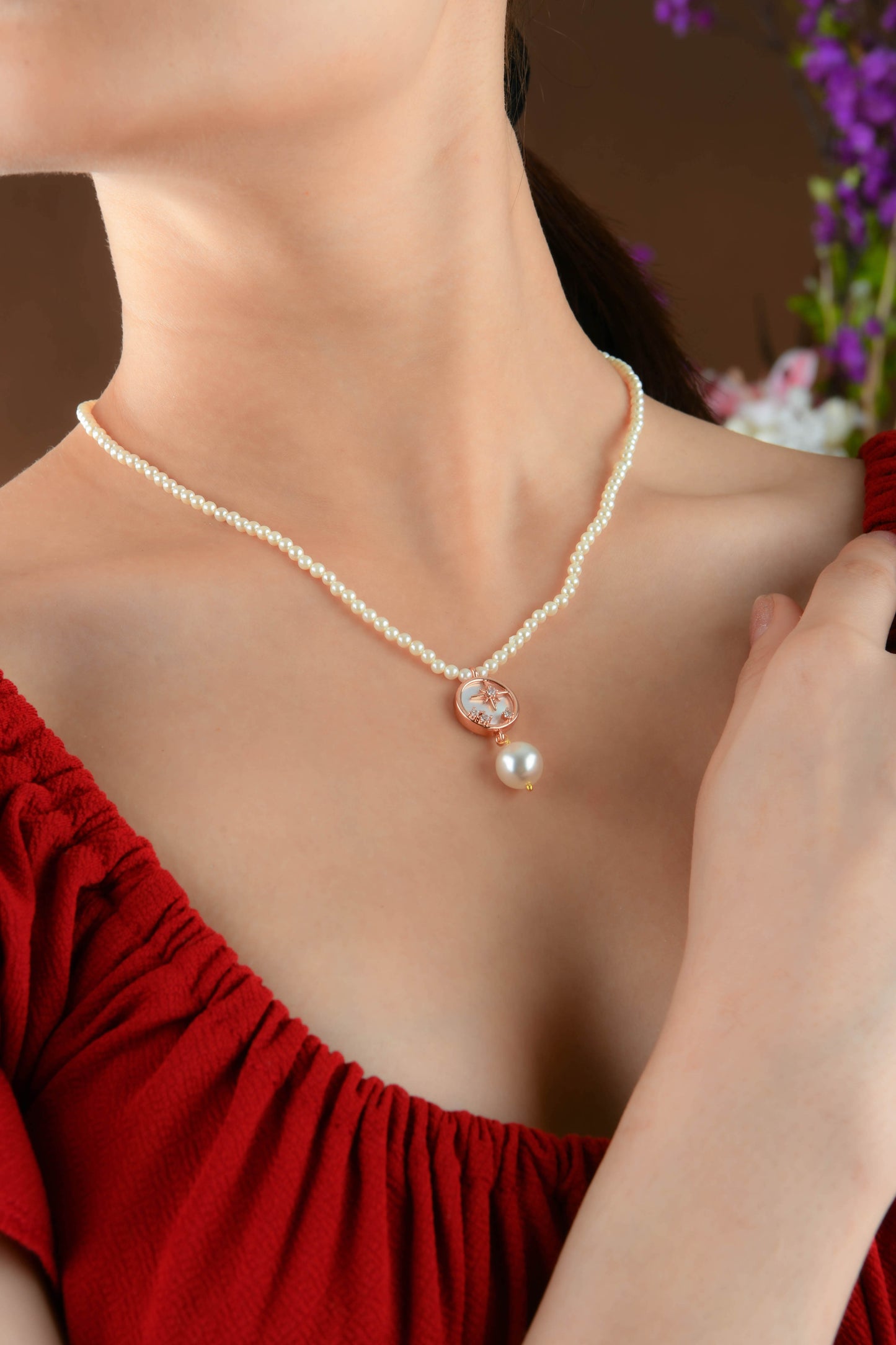 Stars In Sky MOP Pearls Necklace
