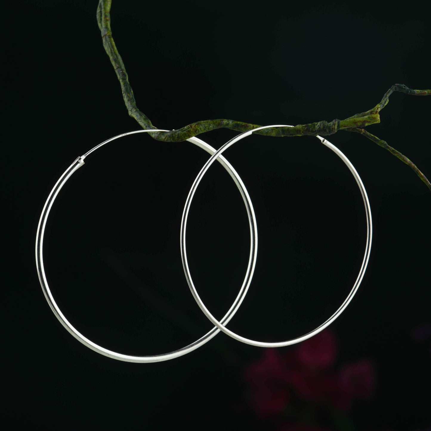 Sterling Silver Big Hoop Earrings