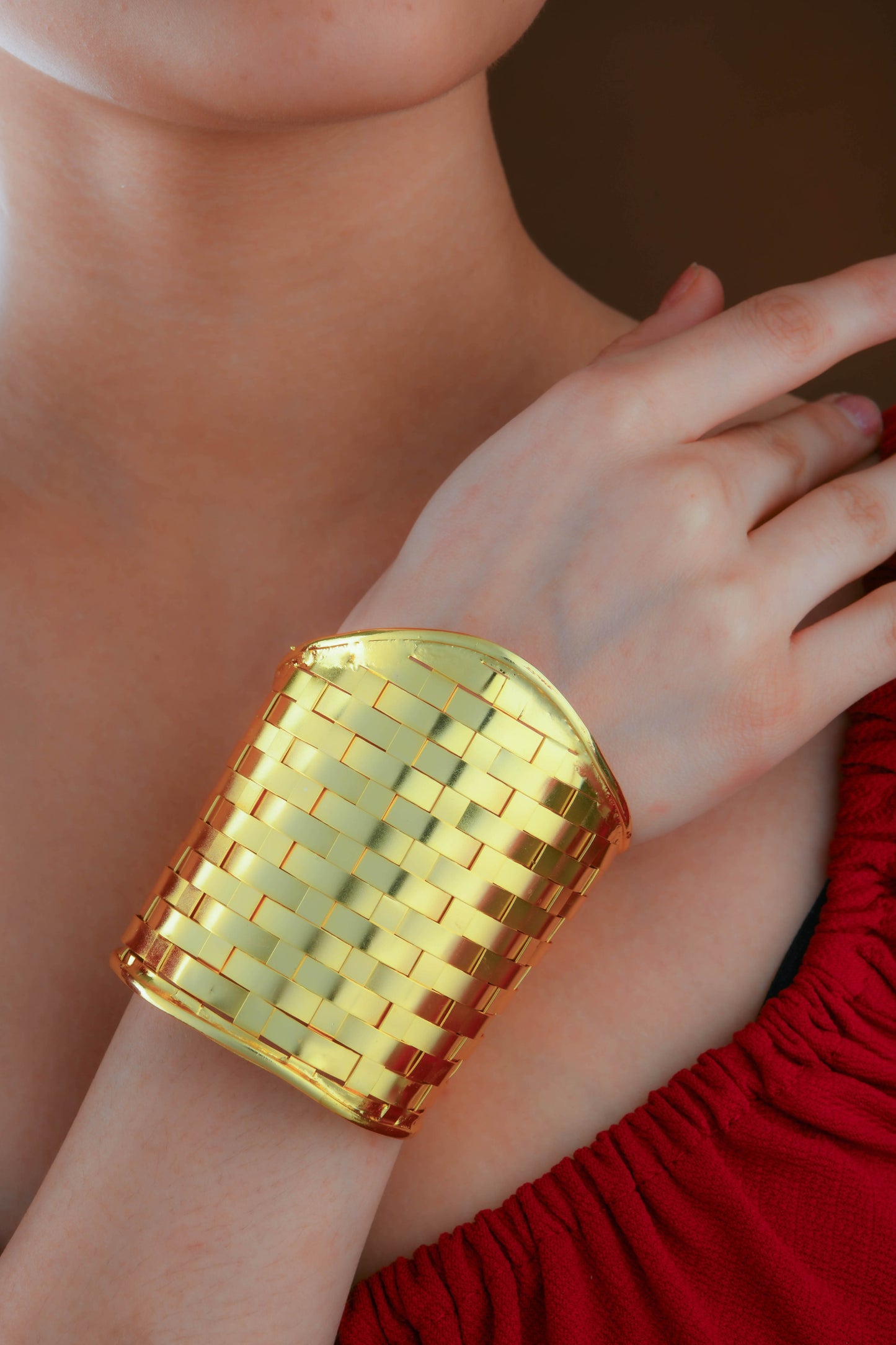 Golden Weave Cuff Bracelet