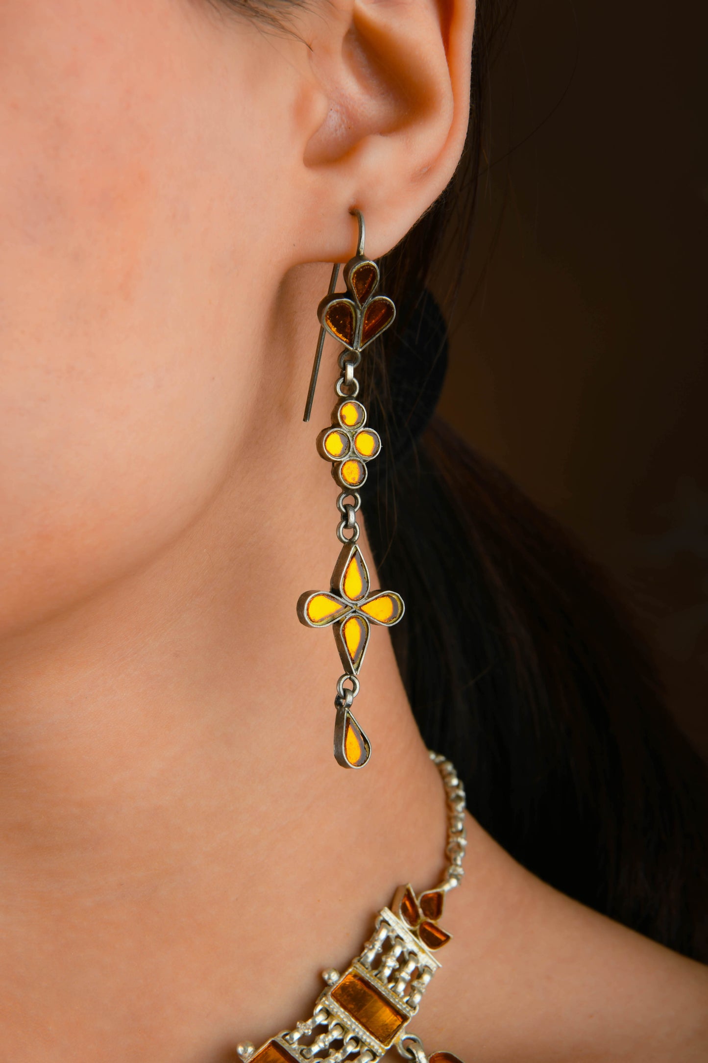 The Sunny Yellow Glass Necklace Set