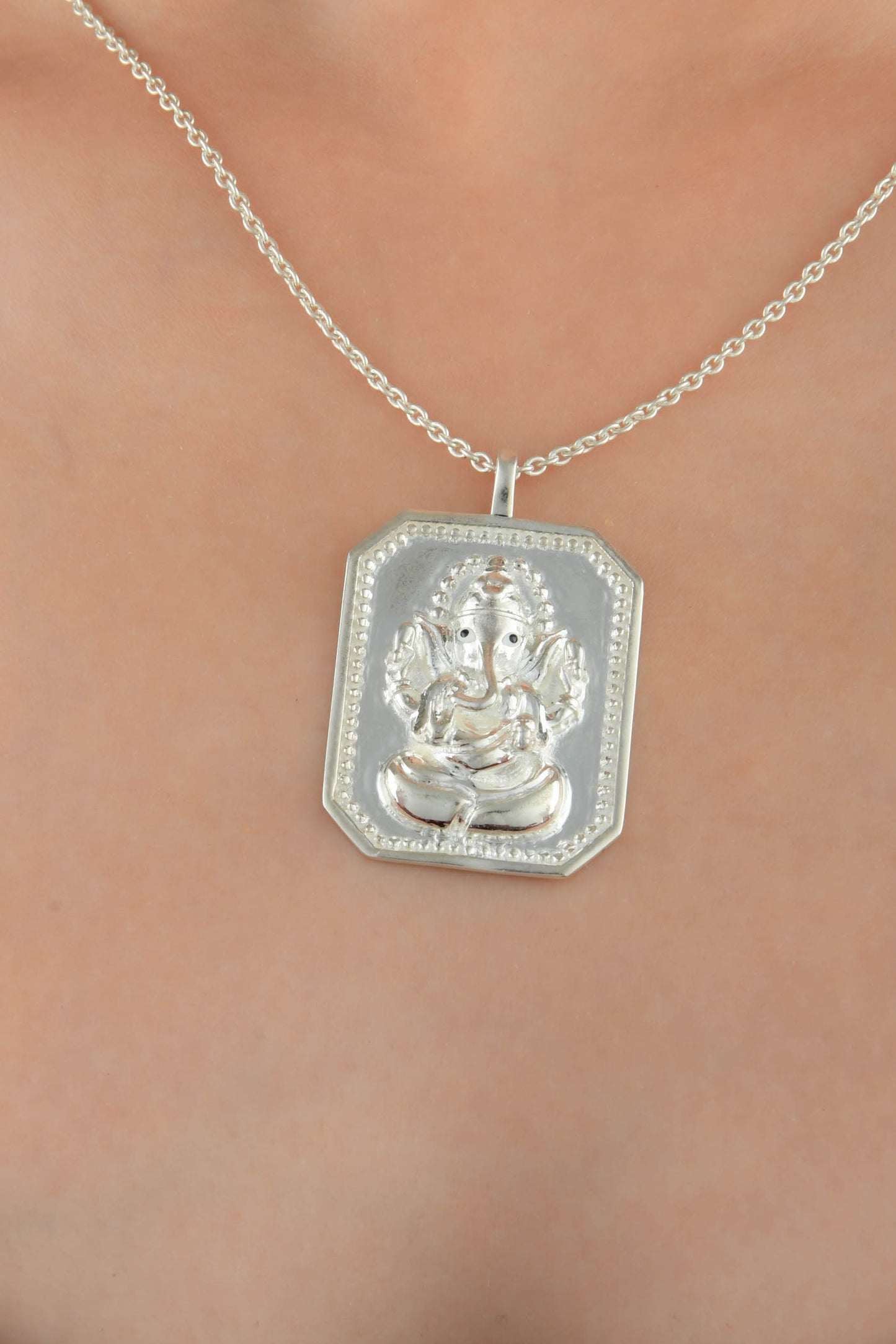 Vakratunda Ganesha Silver Pendant with Chain