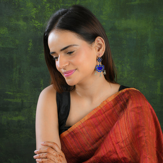 Madhu Chandrika Chandani Silver Mirror Earrings