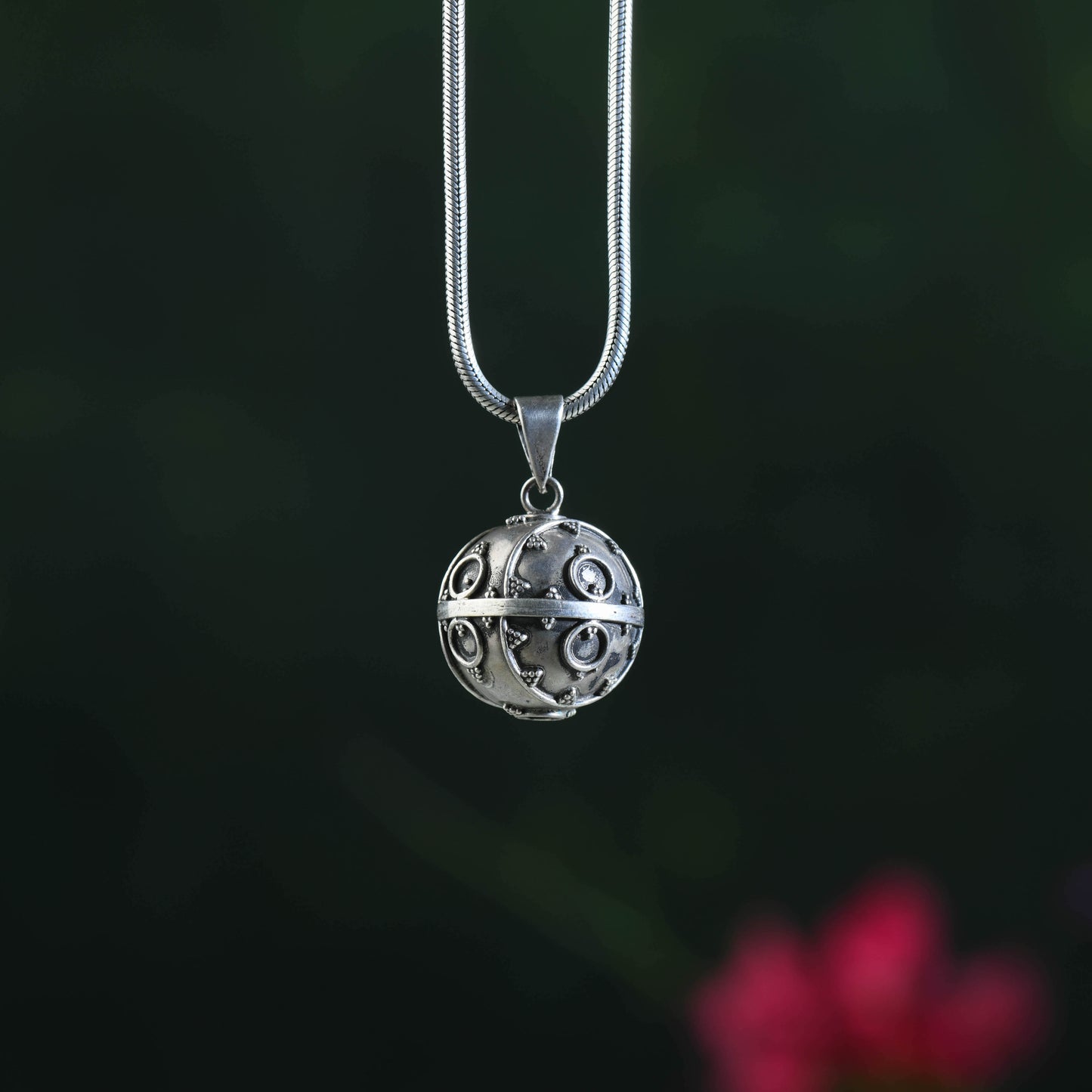 Rava Silver Ball Pendant
