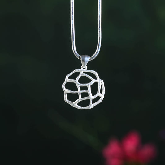 Abstract Matt Silver Pendant