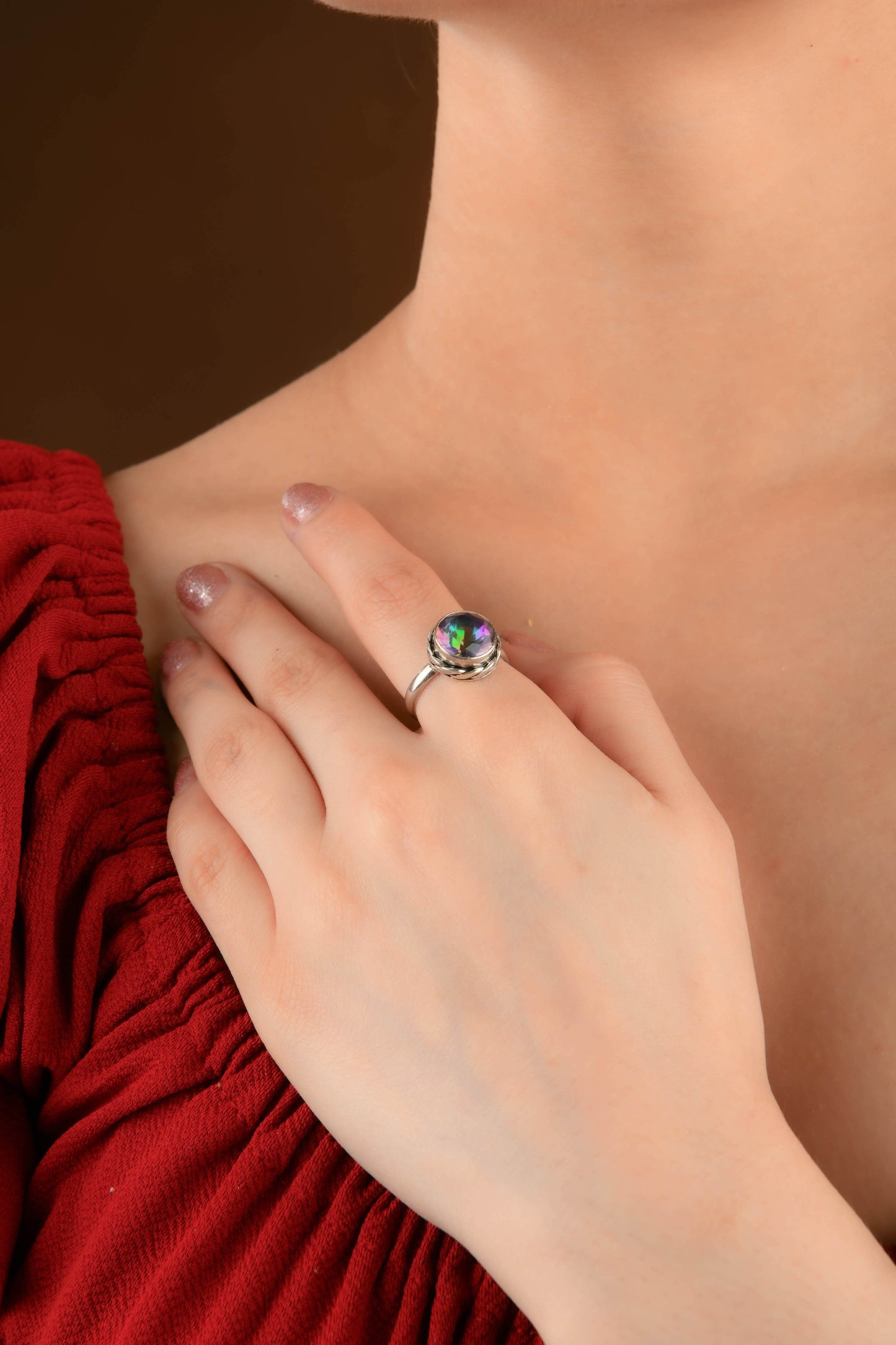 Mystic Topaz Ring In Silver