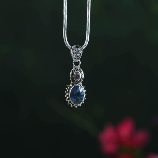 Amethyst Iolite Silver Pendant