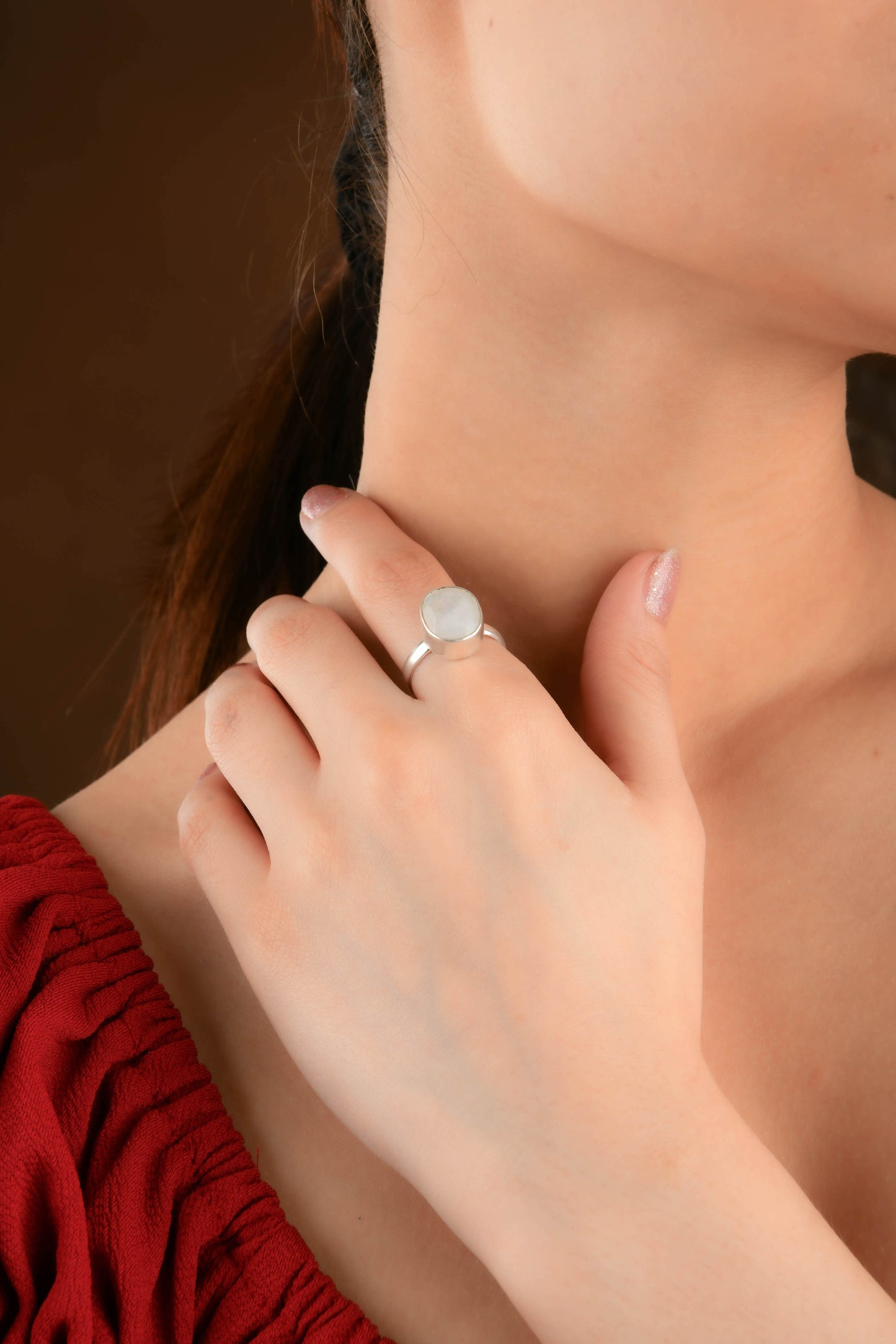 Moonstone Silver Adjustable Ring