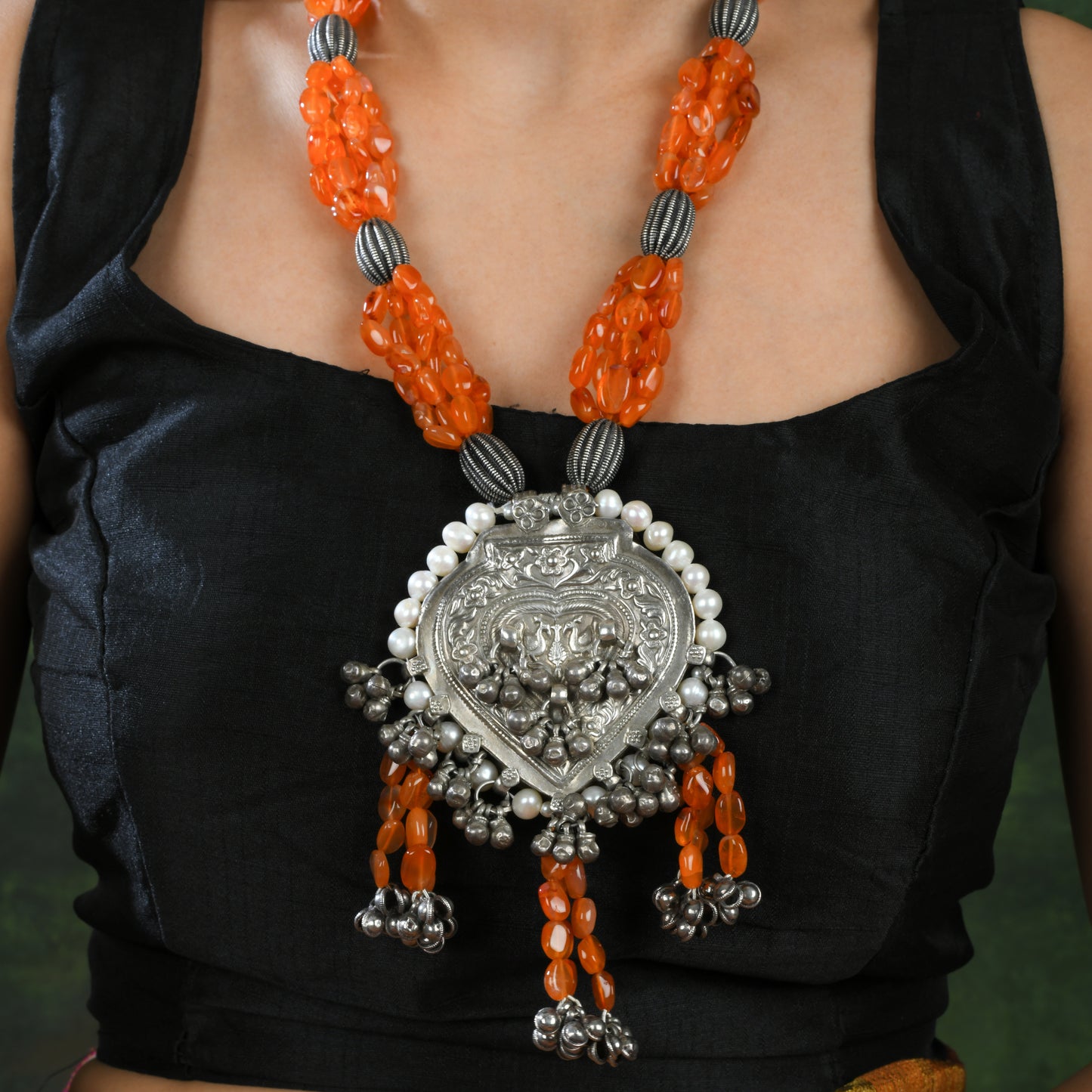 Silver Carnelian Antique Necklace