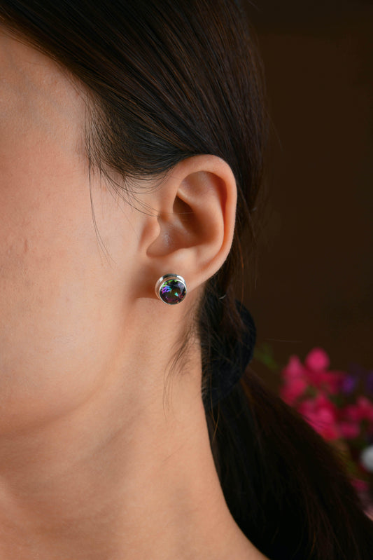 Silver Mystique Topaz Studs