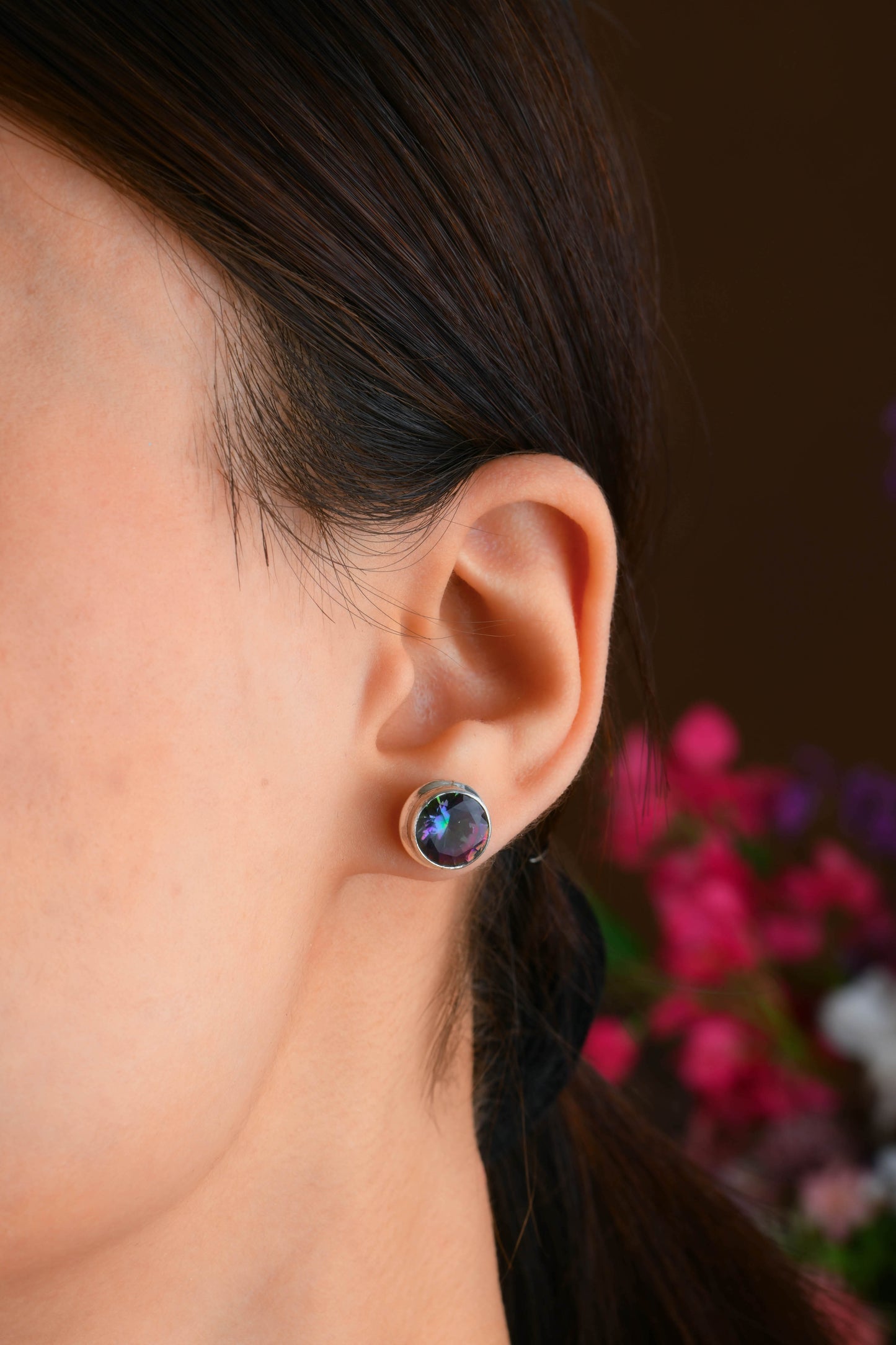 Silver Mystique Topaz Studs