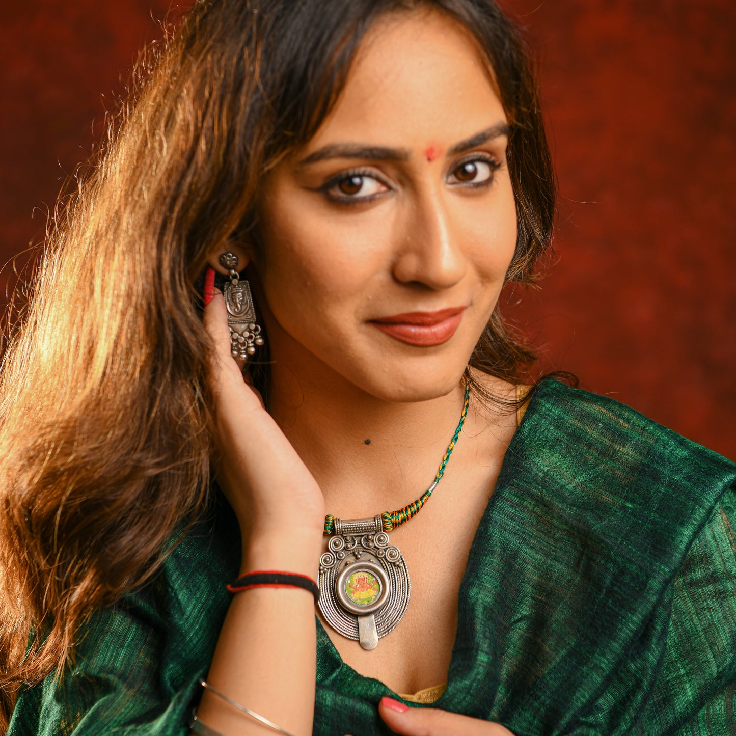 Ganesha Miniature Painting Necklace