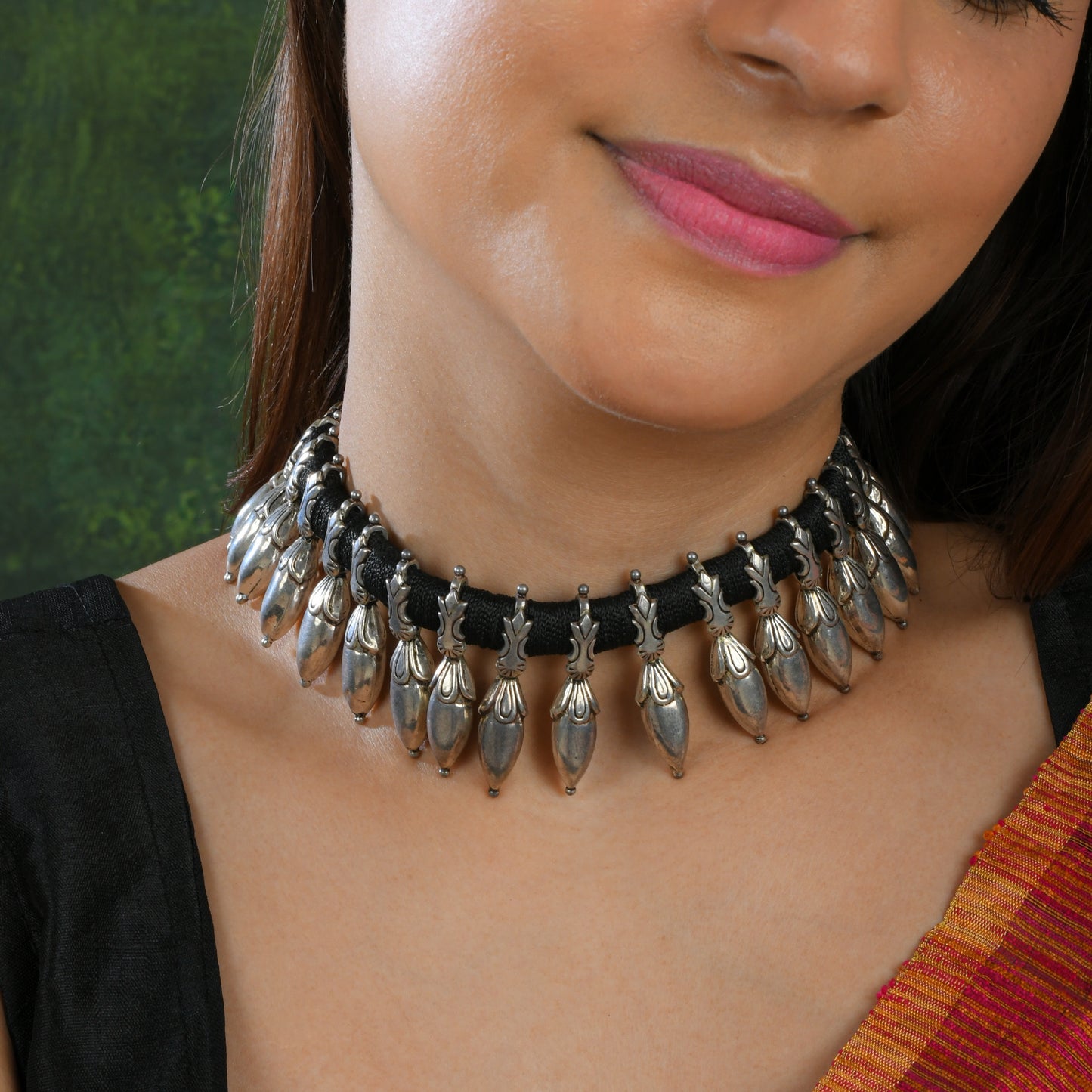 Mogra Buds Silver Necklace
